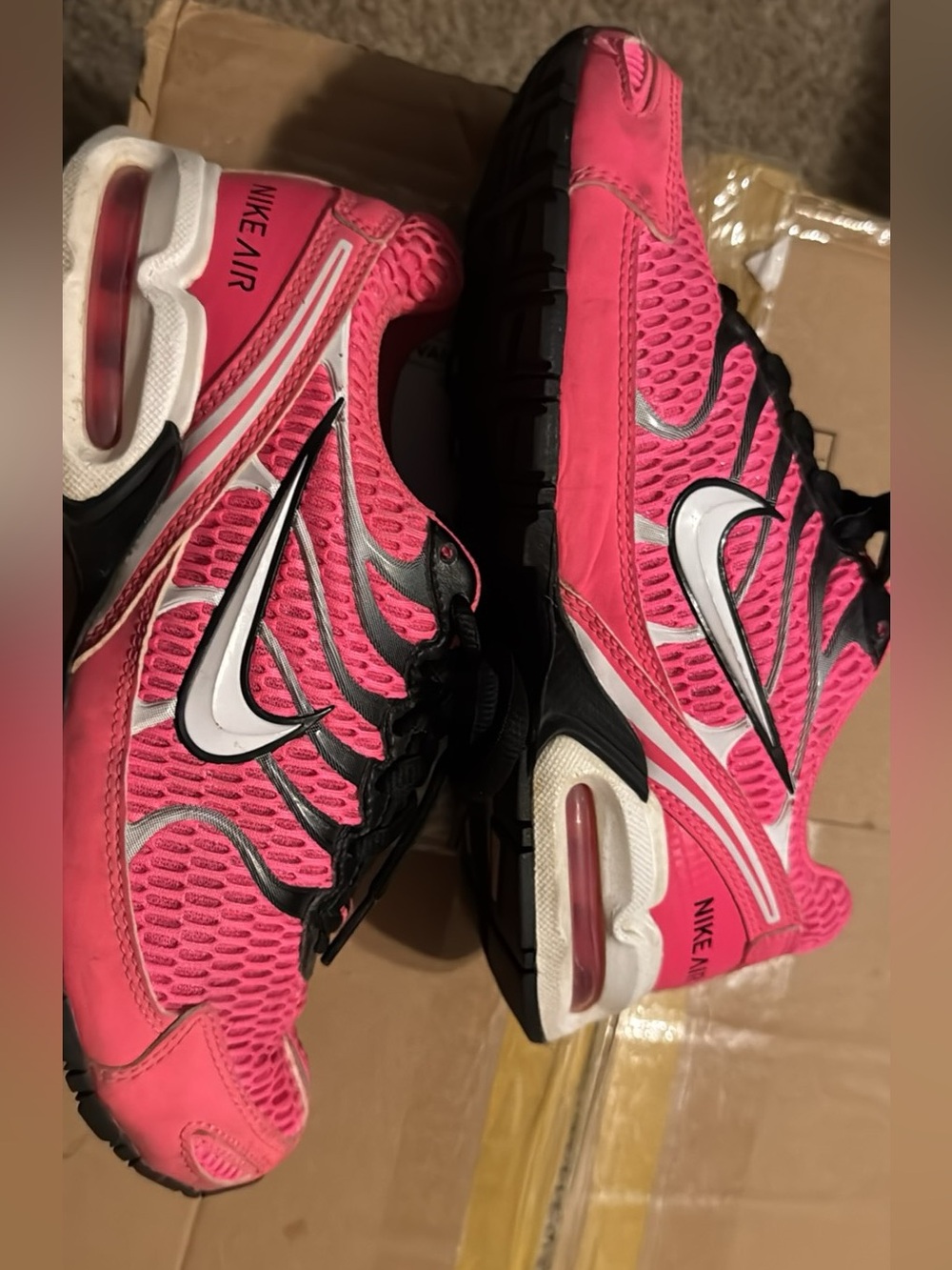 Nike Women’s Pink and Black Air Cushion Running Sneakers
